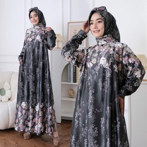 set hijab gamis muslimah motif bunga busui edisi arumi dress vol3 gamis elegan kondagan