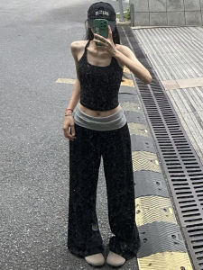 LANMENGYA | Black Comfortable High-Waisted Wide Leg Trousers
