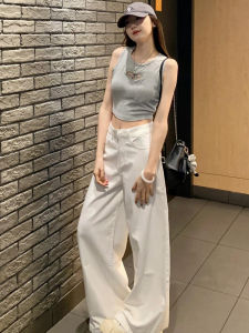 Quần Jeans Ống Rộng Cạp Cao Cho Nữ Quần Dài Dài Đến Sàn Cao Cấp Thường Ngày Quần Jeans Denim Co Giãn