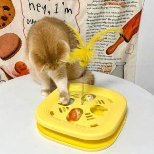 Teeker Pet Cat Toy Anti Escape Track Bell Balls Energy Burning Self Play Entertainment Toy for Cats