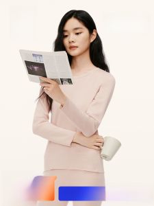 HLA | Bộ đồ ấm cổ tròn cho nữ HLA mùa thu 2023 Bộ đồ ấm bằng vải nỉ kháng khuẩn chống bụi bẩn phát nhiệt