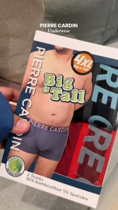 (3XL-5XL) Pierre Cardin Underwear Big & Tall Bamboo Fiber Spandex Trunks - Assorted Colour (2 Pcs) PBT449-2S