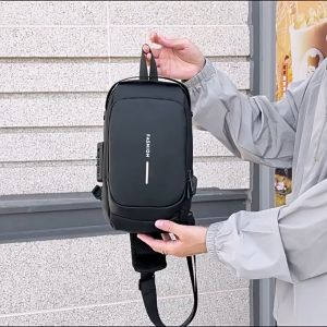 Mr. Classy Yexel Chest Bag Mens Oxford Casual Solid Color Shoulder Bag Crossbody Bag