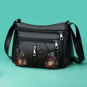 กระเป๋าสะพายข้างหนังแบบสะพายข้างสำหรับคุณแม่วัยกลางคน กระเป๋าสะพายข้างขนาดใหญ่แบบสะพายข้างแบบสะพายข้างแบบลำลองสำหรับคุณยาย