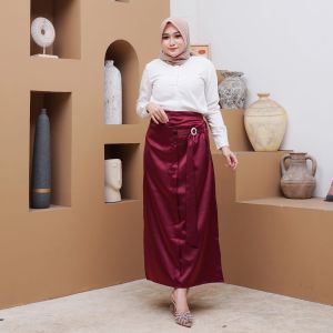 ROK SAKURA KANCING DEPAN/ ROK SATIN VELVET PREMIUM / ROK KONDANGAN ROK BRIDESMAID / ROK KOREAN STYLE / ROK KEKINIAN VIRAL