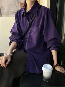 Fall and Winter New Arrival Korean Style Retro Corduroy Loose Thick Shirt Coat Womens Bandage Dress Inner Wear Base Shirt Tops