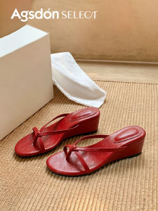 Agsdon | Dép Xỏ Ngón Gót Nhọn Đỏ Thu Thoải Mái