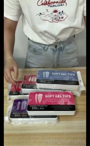 550 Pcs/Set Nail Tips Kit Nail Extensions Clear Gelly Tips Soft Gel False Nails Press on Soak