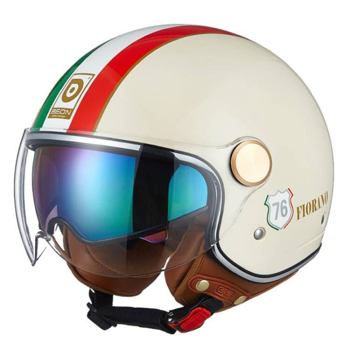 beon helmet lazada Beon | Vintage Design Double Lens Motorcycle Helmet