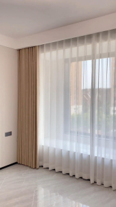 Blackout satin curtains suitable for small windows 3.0 meters wide and 2.7 meters high with metal rings sound-insula