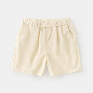 กางเกงขาสั้นเด็กผ้าฝ้ายแท้ฤดูร้อนสำหรับเด็กผู้ชายและเด็กผู้หญิง กางเกงขายาวลำลองสำหรับเด็ก ทรงหลวม ไม่ต้องรีด ผ้าฝ้ายแท้ 100%