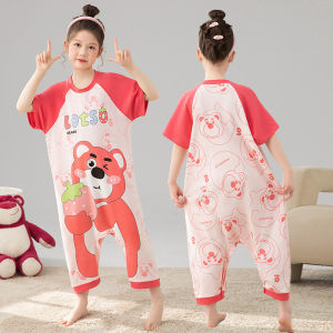 Đồ Ngủ Cotton Nguyên Chất Cho Bé Trai Mùa Hè Mỏng Quần Áo Mặc Nhà Họa Tiết Khủng Long Đồ Ngủ Thoải Mái Cho Trẻ Em