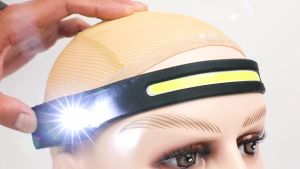 Silicone LED Headlamp COB 230° Wide Beam USB Rechargeable Headlight Flashlight Outdoor Night Light Head Lamp Waterproof