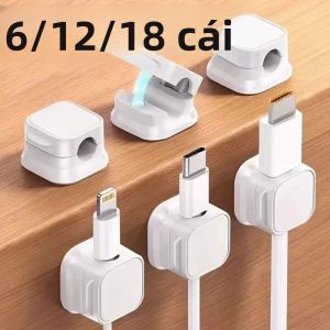 Bộ Giữ Dây Cáp Để Bàn Kẹp Cáp Từ Tính Bộ Quản Lý Dây Cáp 6/12/18 Chiếc Bộ Giữ Dây Sạc Điện Thoại Ẩn Cho Thiết Bị Nhà Bếp