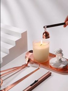 ชุดเครื่องมือเทียนสแตนเลส3ชิ้น เครื่องมือดับเทียนสแตนเลส อุปกรณ์ใช้คู่กับเทียนหอม ตัดไส้เทียนดับเทียนจานรองเทียน Candle Wick Trimmer ของขวัญวันครู