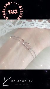 KC Jewelry S925 White Gold Plated Love Bracelet