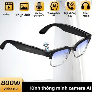 Kính Thông Minh Dành Cho Nam Nữ Với Chức Năng Dịch Thuật AI Gọi Bluetooth Camera HD 800W Tai Nghe Nhạc Kính Râm Thời Trang Thể Thao Ngoài Trời