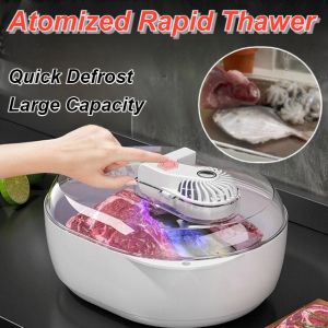 Kitchen Meat Thawer 4 in 1 Defrosting Tray Airtight Food Preservation Thawing Machine Quick Thawer with Cover