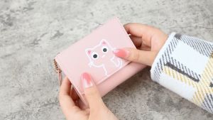 OYEN PLANET Women Cute Cat Purse Dompet Perempuan Korean Small Pouch Wallet Ladies Purses Bag Student 女钱包猫咪 WALLET08