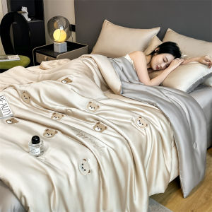 YOUJIU | High-Quality Cool Silk Summer Comforter Set Cartoon Cute