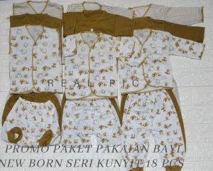 paket pakaian bayi new born seri kunyit 18 pcs