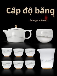 PUQI | Ice Jade Ceramic Tea Set Chinese Style Gift for Leaders Elders