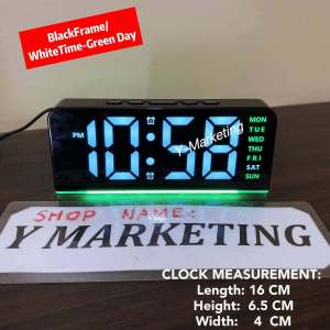 8033 Loud Alarm Digital Clock With Ambiance Light ( 2 Different Alarm Time)