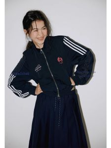 Rebellious Girl Zipper Jacket Outerwear White Label High-End Feel Straight Tube Commute Style Long Sleeve Stand Collar Coat