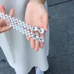 Ikat Pinggang Wanita Mutiara Pearl Belt Gaya Casual Korea Gesper Sabuk Aksesoris Import BWAC