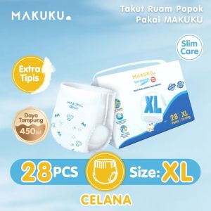 1 PACK MAKUKU SAP Diapers Slim Care Pants XL Popok Bayi Tipis