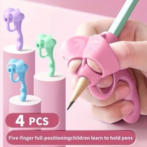 Bộ 4 Dụng Cụ Chỉnh Sửa Tư Thế Cầm Bút Bằng Cao Su Mềm Hỗ Trợ Sửa Lỗi Viết Tay Cải Thiện Trải Nghiệm Viết