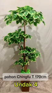 Pohon plastik artificial murah hijau undak chingfu 170cm simfu hijau hiasan dekorasi rumah bunga artificial pohon pojok daun artificial perlengkapan rumah pohon hias