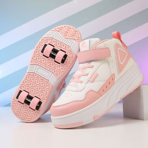 NBGAGA | Kids Roller Skate Shoes Fashion Casual Sports Children 4-Wheels Sneakers for Boys and Girls Outdoor Running