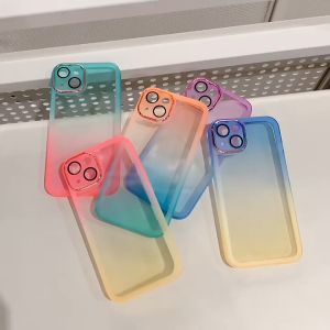 SENSE Camera Lens Protection Gradient Rainbow Shockproof Soft Silicone Case For iPhone 14 13 12 11 Pro Max
