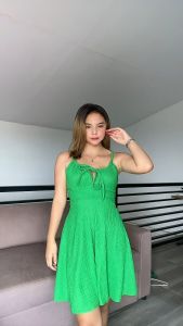 SC127 Cotton Bark Party Mini Dress: Eco-Friendly Women's Dress for Summer Parties