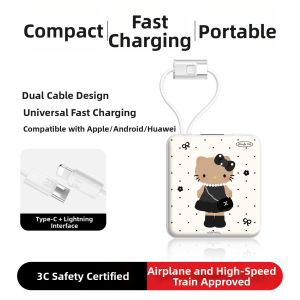 VORRYELL | Quick Charge 22.5w Dual Cable Lightweight Portable Charger 10000mAh