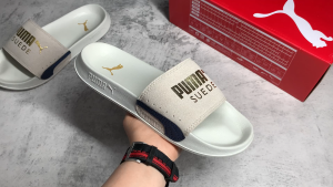 Puma Leadcat Ftr Suede Classic แฟชั่นแมทช์ลุคง่ายรองเท้าแตะกีฬาชายหาดสีดำชายหญิงแบบเดียวกัน