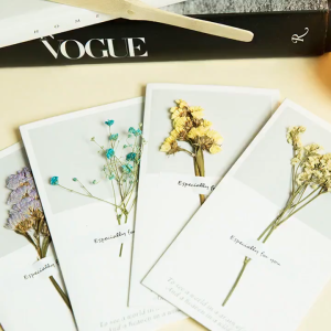 Dried Flowers Greeting Cards for Teachers Day Birthday Gift Card for Thank You Best Wishes Farewell Wedding Anniversary