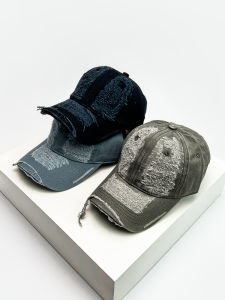 หมวกเบสบอลสไตล์ย้อนยุคสไตล์อเมริกันฤดูใบไม้ร่วงและฤดูหนาวสำหรับผู้ชายและผู้หญิงที่ป้องกันแสงแดดพร้อมรอยยับและรูสำหรับใส่ในฤดูใบไม้ร่วง