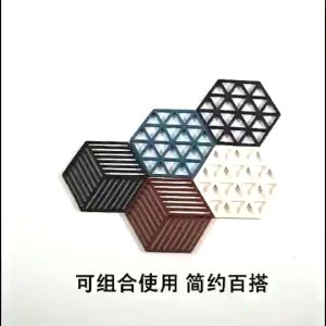 Alas Tatakan Piring Gelas Panci Bahan Silikon Hexagonal Anti Slip Teko Panas Silicone Elastis