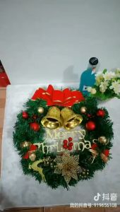 40cm NEW Christmas Wreath DIY Christmas Wreaths for Front Door Artificial Garland Handmade Christmas Ornaments Models Hanging Window Wreath Christmas Tree Door Frame Decorations for Home Party Decor Outdoor and Indoor