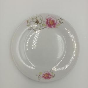 Đĩa Sứ Hoa Đỏ Bát Tràng Đường Kính 18 CM