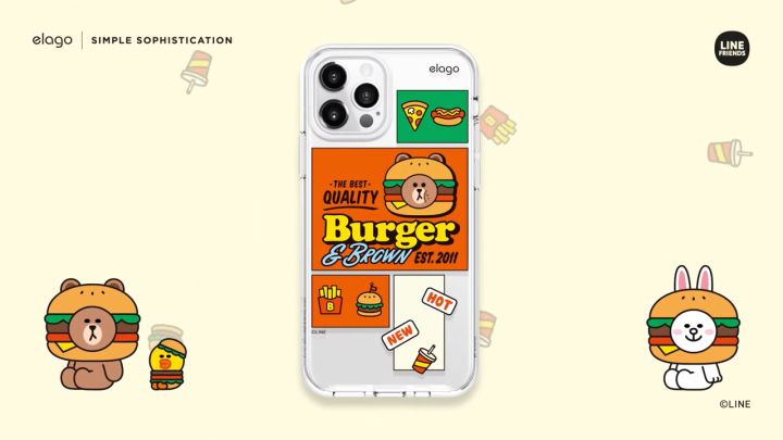 Elago L Line Friends Porte-Cartes Magnétique Compatible Avec MagSafe Compatible Avec Les Séries IPhone 15, 14, 13, 12 - Silicone Longue Durée, Protection Contre Rayures Et Dommages (Brown