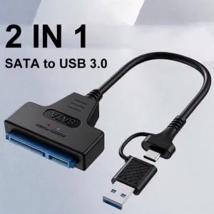 KEBIDU | Kebidumei SATA to USB3.0 Type C Adapter Cable SATA III Hard Drive Disk Converter with 12V Power Adapter for 3.5/2.5 Inch SSD HDD