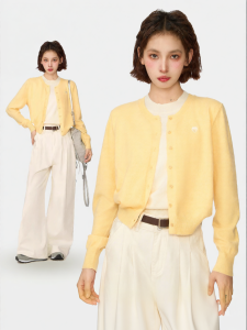 QIAOJIAOYA | Áo Cardigan Len cho Phụ Nữ Bé Người