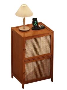 Bamboo Cabinet Shelf Organizer Layers Brown Book&Clothes Storage Display Living Room Kitchen Bookshelf Cabinet