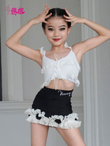 Latin Dance Outfit Practice Suit Set Strapless Top Childrens Dance Training Clothes Standard Dance Vest Gym Fitness Sportswear