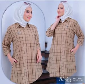 Tunik motif kotak kekinian/Tunik murah/Tunik katun