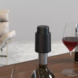Vacuum Wine Bottle Cap Stopper Sealed Storage Vacuum Memory Wine Stopper Push Style Barware Wine Cork Black Bar Tools