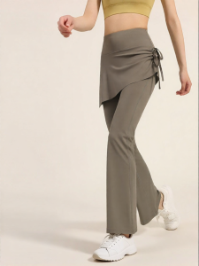 MaxRun World | High Waist Flared Fitness Skort Trousers